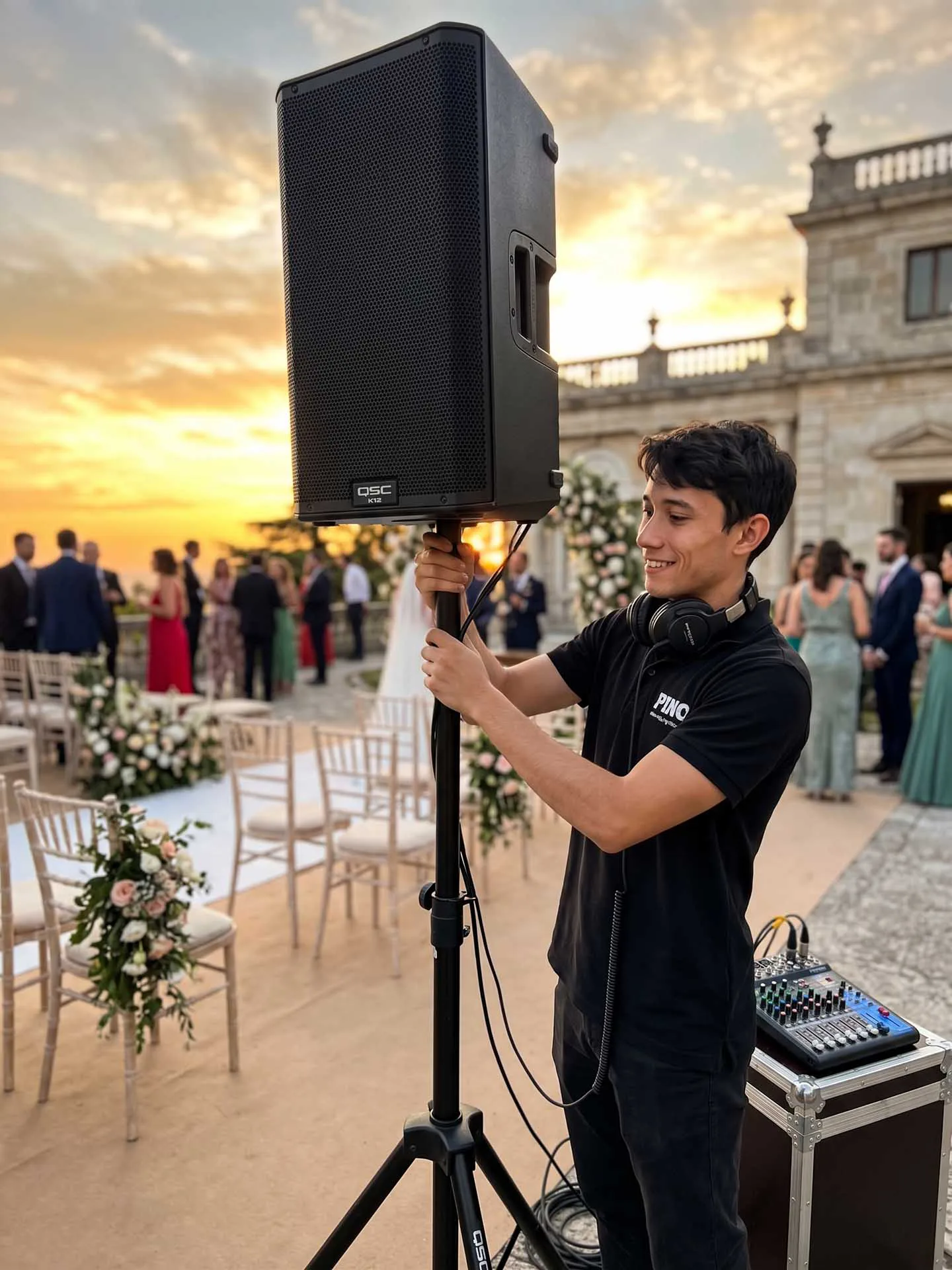 Ceremonia de matrimonio con sistema de sonido y microfonía
